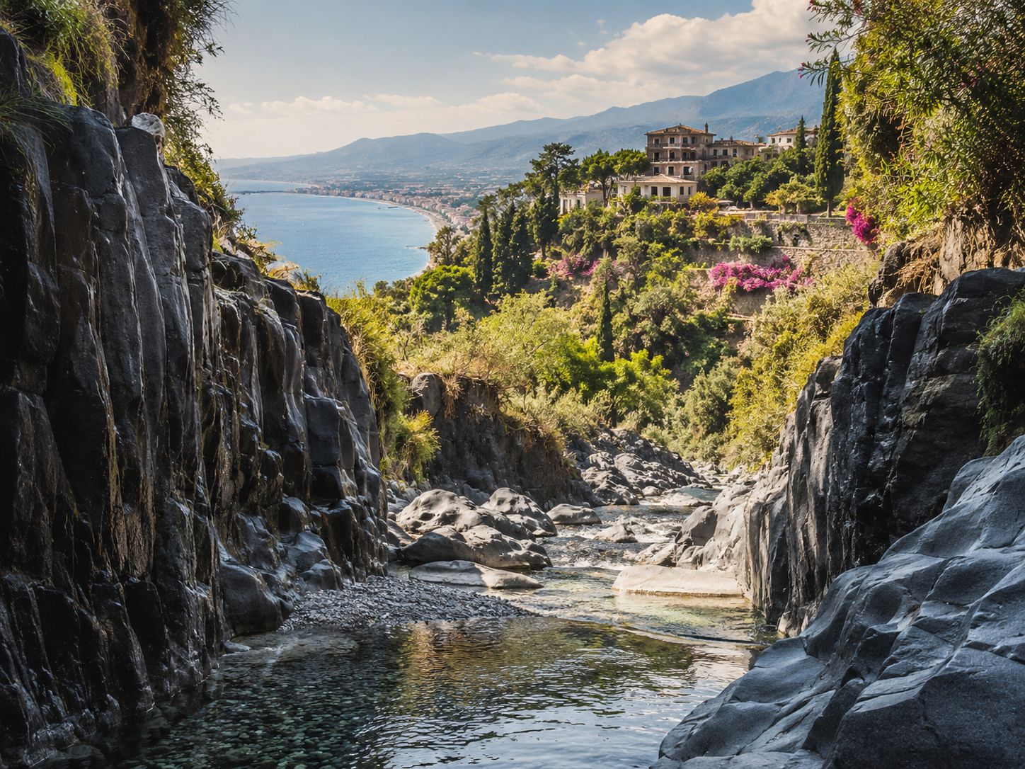 Alcantara Gorges and Taormina private tour
